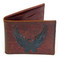 Mascorro Men's Open Eagle Slim Billfold Leather Wallet - Antique Finish Brown - Wisconsin Harley-Davidson