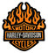 Harley-Davidson 4 in. Embroidered Fire Starter Emblem Sew-On Patch, Orange - Wisconsin Harley-Davidson