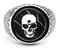 Harley-Davidson Men's Black Circle Skull Head Ring, Silver Stainless Steel - Wisconsin Harley-Davidson