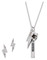 Harley-Davidson Women's 16 in. Lightening Charm Necklace & Earring Set, Silver - Wisconsin Harley-Davidson