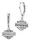 Harley-Davidson Women's Crystal Bar & Shield Logo Drop Earrings, Silver - Wisconsin Harley-Davidson