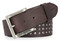 Harley-Davidson Men's Triple Row Studded Genuine Leather Belt - Brown - Wisconsin Harley-Davidson