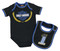 Harley-Davidson Baby Boys' Race Bar & Shield Infant Creeper & Bib Set - Black - Wisconsin Harley-Davidson