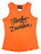 Harley-Davidson Big Girls' Glittery Rib Racerback Sleeveless Tank Top, Orange - Wisconsin Harley-Davidson