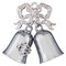 Harley-Davidson Twin Bells w/ Crystal Bow Brass Ride Bell, Silver Plating - Wisconsin Harley-Davidson