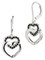 Harley-Davidson Women's Boxed Double Heart Stones Drop Earrings, Silver - Wisconsin Harley-Davidson