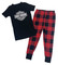 Harley-Davidson Little Boys' 2-Piece Bar & Shield Tight Fit Plaid Pajamas Set - Wisconsin Harley-Davidson