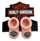 Harley-Davidson Baby Girls' Bar & Shield Patch Newborn Booties Socks - Pink - Wisconsin Harley-Davidson