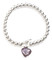 Harley-Davidson Womens Amethyst Bar & Shield Heart Stretch Bracelet - Silver - Wisconsin Harley-Davidson