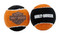 Harley-Davidson Bar & Shield Tennis Ball Dog Toy Set w/ Squeakers - Black/Orange - Wisconsin Harley-Davidson