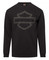 Harley-Davidson Men's Open Bar & Shield Long Sleeve Crew-Neck Shirt, Black - Wisconsin Harley-Davidson