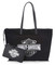Harley-Davidson Women's Mirror Bar & Shield Logo Canvas Tote Bag - Black - Wisconsin Harley-Davidson
