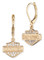 Harley-Davidson Women's Bar & Shield Logo Crystal Drop Earrings, Gold Plated - Wisconsin Harley-Davidson