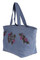 Harley-Davidson Women's Embroidered Bar & Shield Rose Denim Overnight Tote, Blue - No Hassle Returns at Wisconsin Harley