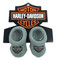 Harley-Davidson Baby Girls' Bar & Shield Patch Newborn Booties Socks, Green - Wisconsin Harley-Davidson