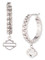 Harley-Davidson Women's Bar & Shield Drop Chain Hoop Earrings, Silver Brass - Wisconsin Harley-Davidson