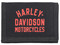 Harley-Davidson Men's H-D Arched Script Logo Tri-Fold Polyester Wallet - Black - Wisconsin Harley-Davidson