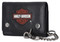 Harley-Davidson Men's Bar & Shield Patch Tri-Fold Chain Leather Wallet - Black - Wisconsin Harley-Davidson