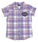 Harley-Davidson Little Girls' Bar & Shield Short Sleeve Toddler Plaid Shirt - Wisconsin Harley-Davidson
