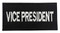 Derringer Vice President Bold Text Embroidered Patch, Black/White - Wisconsin Harley-Davidson