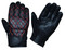 Derringer Men's Diamond Stitch Motorcycle Leather Full Finger Gloves, Black/Red - Wisconsin Harley-Davidson