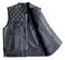 Derringer Men's White Diamond Premium Motorcycle Biker Leather Vest, Black/White - No Hassle Returns at Wisconsin Harley