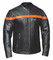 Derringer Men's Blaze Premium Motorcycle Biker Leather Jacket, Black/Orange - Wisconsin Harley-Davidson