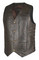 Derringer Toas Men's Premium Leather 10-Pocket Motorcycle Biker Vest, Brown - Wisconsin Harley-Davidson