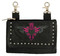 Derringer Women's Studded Heart Cowhide Leather Clip-On Hip Bag - Hot Pink/Black - Wisconsin Harley-Davidson