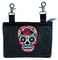 Derringer Women's Rose Sugar Skull Cowhide Leather Clip-On Hip Bag - Black - Wisconsin Harley-Davidson