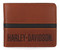 Harley-Davidson Men's H-D Center Block Passcase Bi-Fold Leather Wallet, Cognac - Wisconsin Harley-Davidson