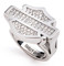 Harley-Davidson Women's Paved Crystal Bar & Shield Logo Ring, Sterling Silver - Wisconsin Harley-Davidson