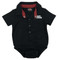 Harley-Davidson Baby Boys' Button Short Sleeve Stretchy Knit Creeper - Black - Wisconsin Harley-Davidson