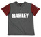 Harley-Davidson Little Boys' H-D Short Sleeve Knit Henley Shirt - Gray & Maroon - Wisconsin Harley-Davidson