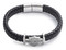 Harley-Davidson Men's 9 in. Woven Leather Bar & Shield Logo Bracelet, Black - Wisconsin Harley-Davidson