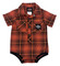 Harley-Davidson Baby Boys' B&S Yarn Dyed Infant Plaid Creeper, Orange/Black - Wisconsin Harley-Davidson