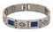 Harley-Davidson Men's Bar & Shield Blue Carbon Fiber Flex Steel Bracelet, Silver - Wisconsin Harley-Davidson