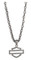 Harley-Davidson Mens Open Bar & Shield Hematite Stainless Steel Pendant Necklace - Wisconsin Harley-Davidson