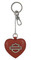 Harley-Davidson Open Bar & Shield Logo Heart Shaped Leather Key Fob, Orange - Wisconsin Harley-Davidson