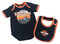 Harley-Davidson Baby Boys' Short Sleeve Newborn Creeper & Bib Set, Black/Orange - Wisconsin Harley-Davidson