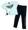 Harley-Davidson Little Girls' 2 Piece Toddler Pant Set w/ Hair Tie, Teal/Black - Wisconsin Harley-Davidson