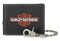 Harley-Davidson Men's Bar & Shield Embroidered Leather Billfold Wallet w/ Chain - Wisconsin Harley-Davidson
