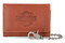 Harley-Davidson Men's Traditional B&S Embossed Trifold Wallet w/Chain, Brown - Wisconsin Harley-Davidson
