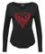Harley-Davidson Women's Broadcast Long Sleeve V-Neck Cotton Shirt, Black - Wisconsin Harley-Davidson