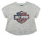 Harley-Davidson Girls Stars & Stripes B&S Boxy Short Sleeve Tee, Athletic Heather - Wisconsin Harley-Davidson