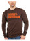 Harley-Davidson Men's Giant Long Sleeve Crew-Neck Cotton Shirt, Dark Brown - Wisconsin Harley-Davidson