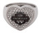 Harley-Davidson Women's Pave Heart Bar & Shield Ring, Brass Silver Plated - Wisconsin Harley-Davidson