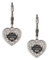 Harley-Davidson Women's Pave Crystal Bar & Shield Heart Drop Earrings, Silver - Wisconsin Harley-Davidson