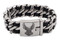Harley-Davidson Men's B&S Flying Eagle Leather Stainless Steel Curb Bracelet - Wisconsin Harley-Davidson