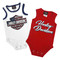 Harley-Davidson Baby Girls' 2-Pack RWB Bar & Shield Rib Infant Bodysuits - Wisconsin Harley-Davidson